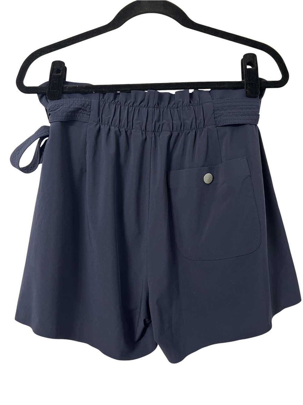 Athleta Skyline Short II Navy Blue Tie-Belt Nautical Preppy Casual- 8 - Picture 2 of 7